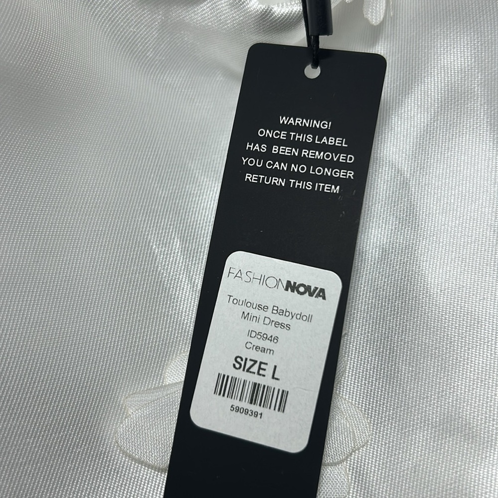 Fashion Nova Toulouse Mini Dress White Size Large NWT - Picture 10 of 10